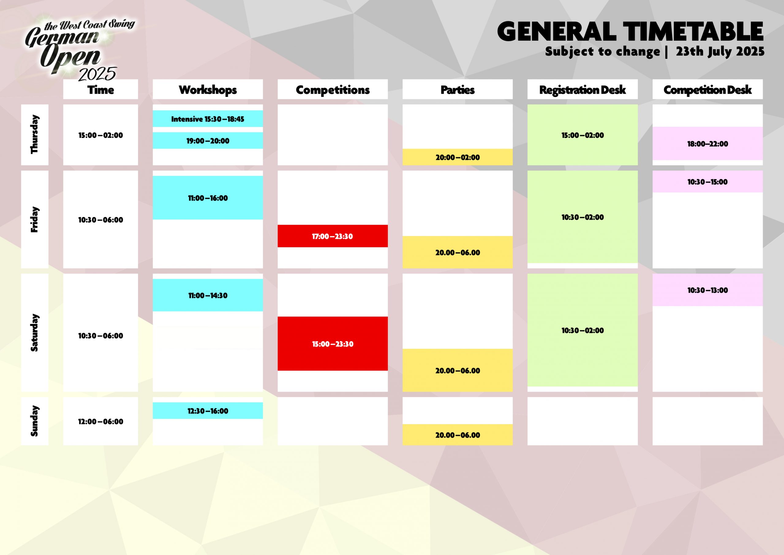 <b>DOWNLOAD SCHEDULE</b>